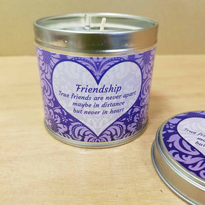 Friendship Soy Candle in a Tin (approx. 7.5x7cm & 35 hours burn time)