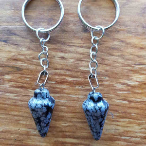 Snowflake Obsidian Pendulum Keyring