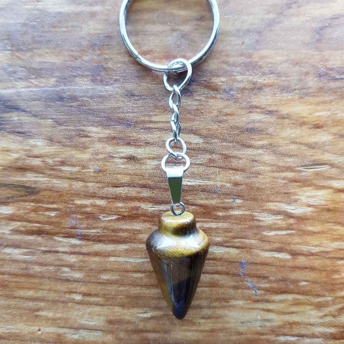 Gold Tigers Eye Pendulum Keyring (assorted)