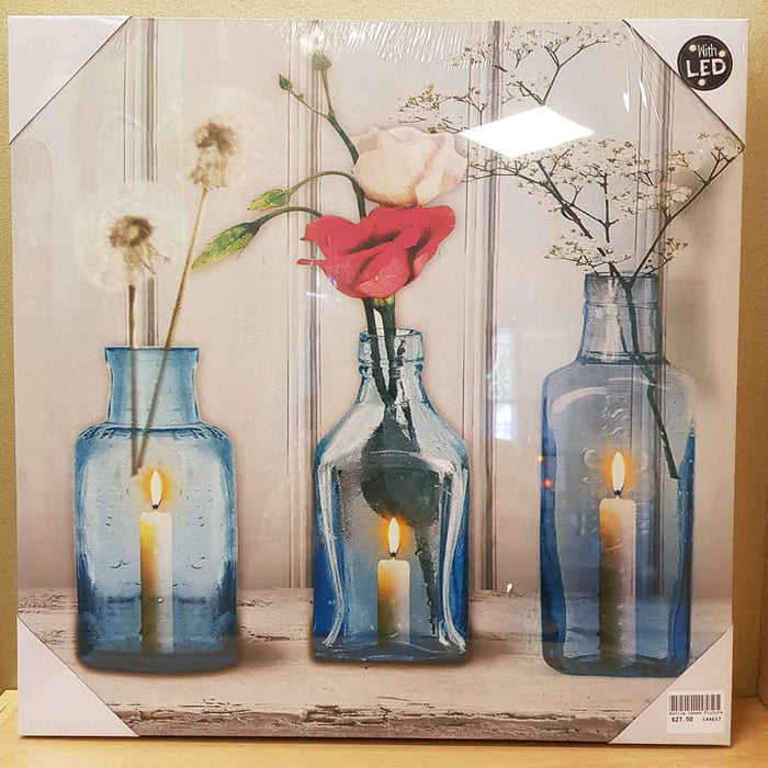 Bottle Vases Picture with LED lights (approx. 39.5x39.5cm)