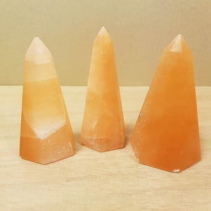 Orange Selenite Obelisk (approx. 8.5x3.5x3.5cm)