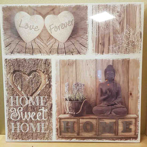 Home Sweet Home Buddha Canvas Wall Art (assorted approx. 40x40cm)