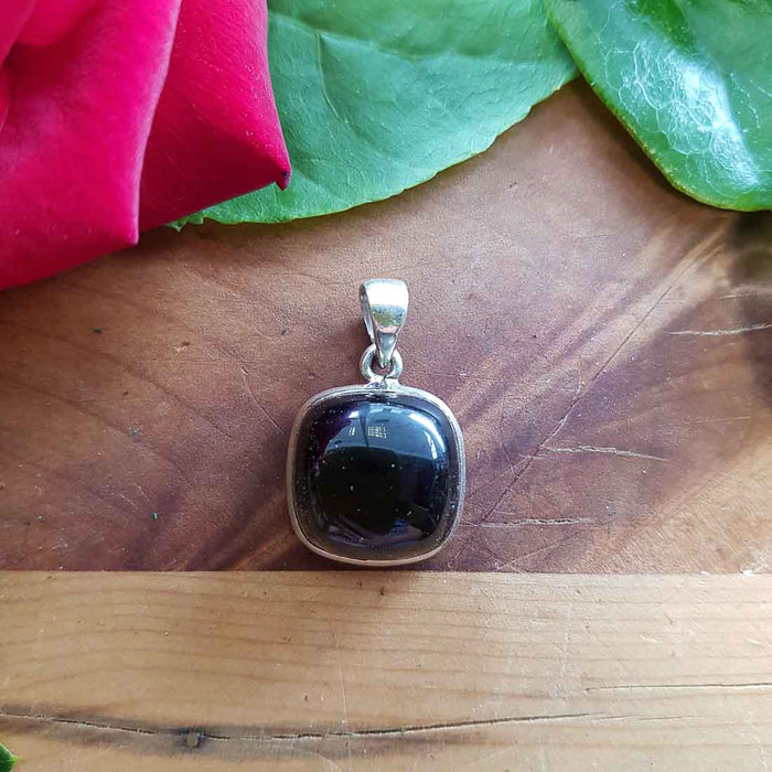 Smokey Quartz Square Pendant. (set in Sterling Silver)