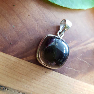 Smokey Quartz Square Pendant in Sterling Silver