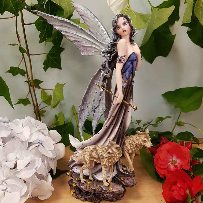 Fairy with Wolves (approx. 26x9x16cm)