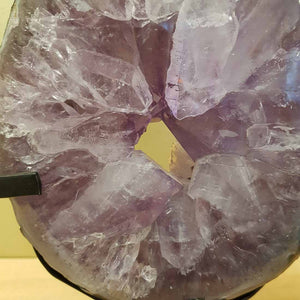 Amethyst Slab in Black Metal Stand