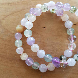 Various Soft Toned Faceted Crystal Beads Bracelet