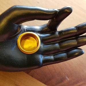 Black Om Hand Incense Holder (APPROX. 11.5X6CM)