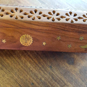 Moon & Star Wooden Incense Box