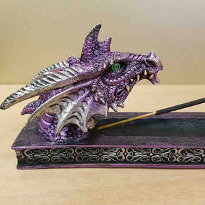 Purple Dragon Incense Holder (approx. 32 x8.5cm)