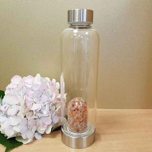 Carnelian Crystal Chip Energy Water Bottle