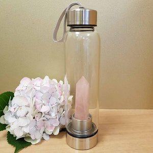 Rose Quartz Point Energy Water Bottle
