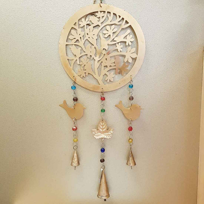 Tree of Birds Hanging with Bells (metal approx. 65x20cm).