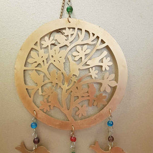 Tree of Birds Hanging with Bells (metal approx. 65x20cm).