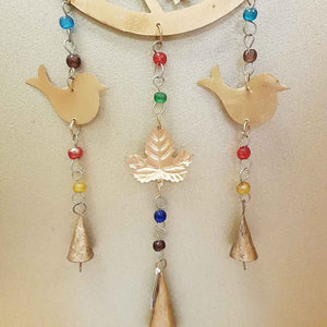 Tree of Birds Hanging with Bells (metal approx. 65x20cm).