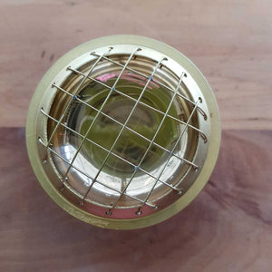 Brass Engraved Charcoal Resin Burner with Green.