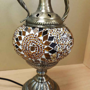 Honey & Amber Coffee Pot Turkish Style Mosaic Lamp (approx. 38x14x14cm)