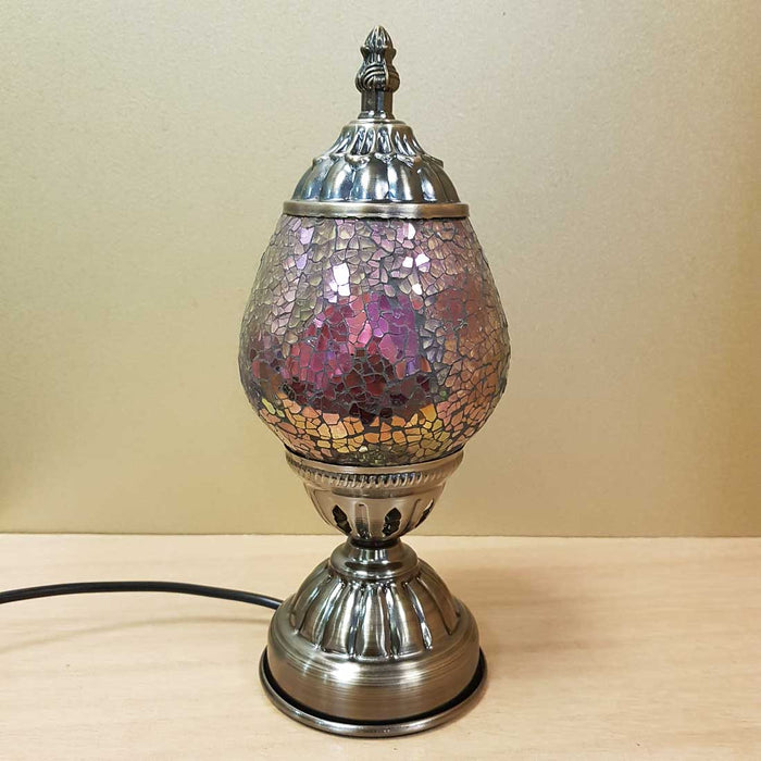 Purple Shades Turkish Style Mosaic Lamp (egg shaped approx. 26cm)