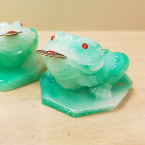 Green Feng Shui Bagua Prosperity Frog (approx. 6.5x7x5cm)