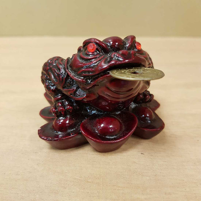 Red Feng Shui Prosperity Frog on Ingots (small)