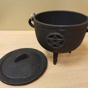 Incense Cauldron with Pentacle (cast iron approx. 12x14x14cm)