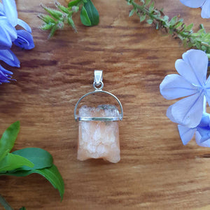 Stilbite Pendant set in Sterling Silver