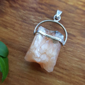 Stilbite Pendant set in Sterling Silver