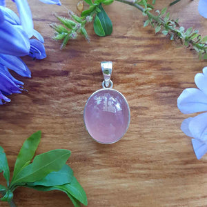 Star Rose Quartz Pendant set in Sterling Silve