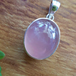 Star Rose Quartz Pendant set in Sterling Silve