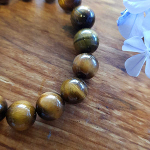 Gold Tiger's Eye Bracelet (assorted. approx. 12mm round beads)