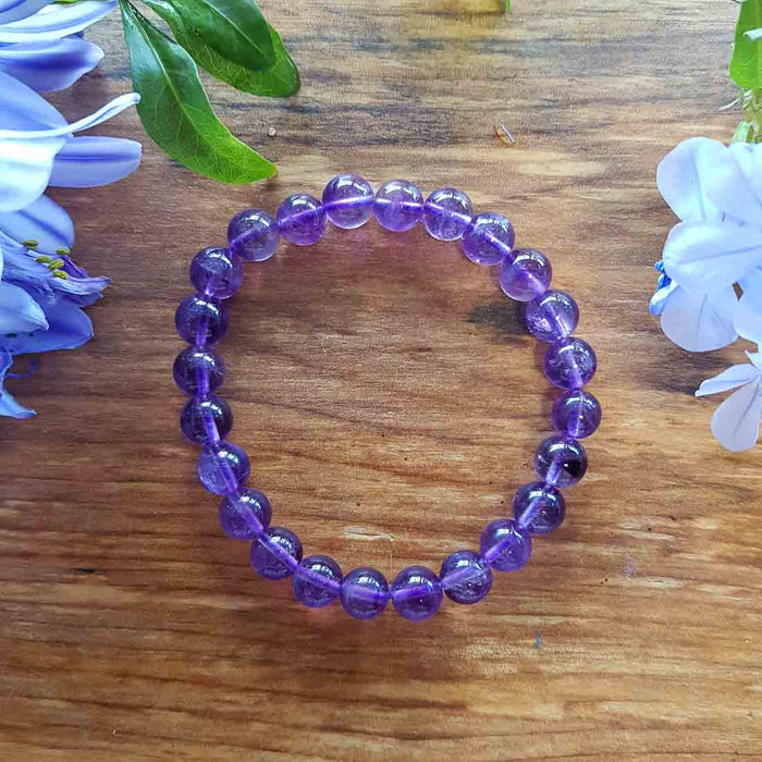 Amethyst Bracelet (assorted. approx. 8-9mm round beads)