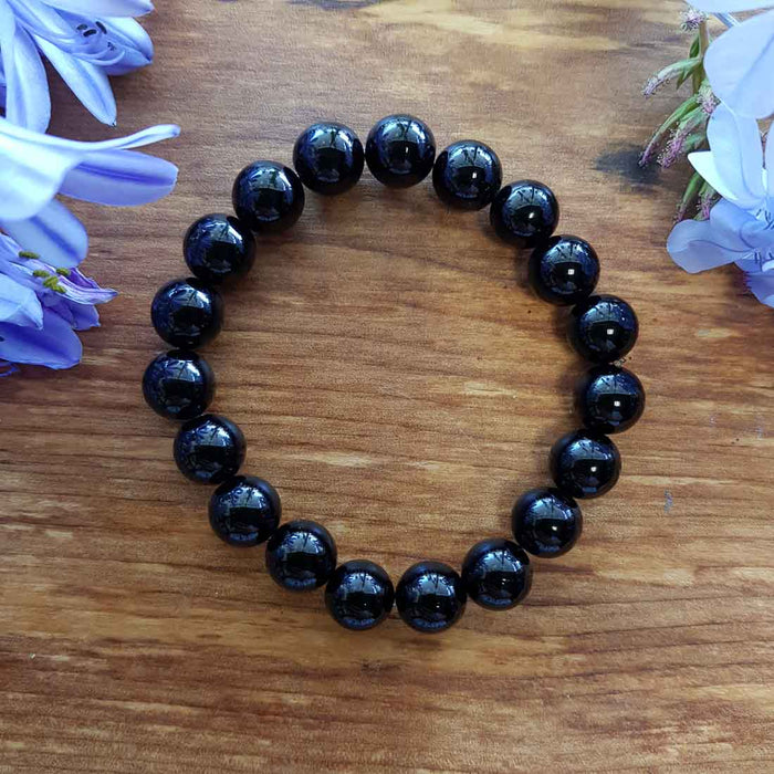 Black Onyx Ball Bracelet (beads 10mm)