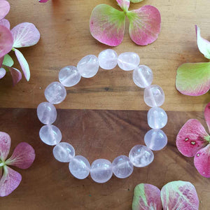 Rose Quartz Chunky Nugget Bracelet.