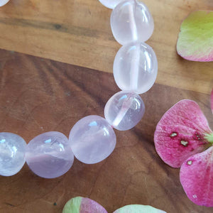 Rose Quartz Chunky Nugget Bracelet.