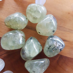 Prehnite with Inclusions Tumble (assorted)