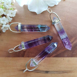 Rainbow Fluorite Point Pendant