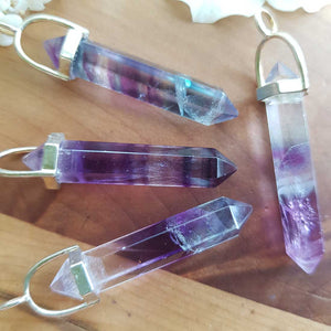 Rainbow Fluorite Point Pendant