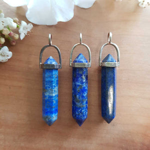 Lapis Point Pendant (silver plated)