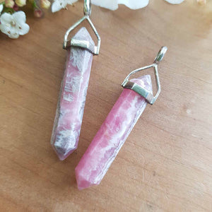 Rhodochrosite Point Pendant (sterling silver)