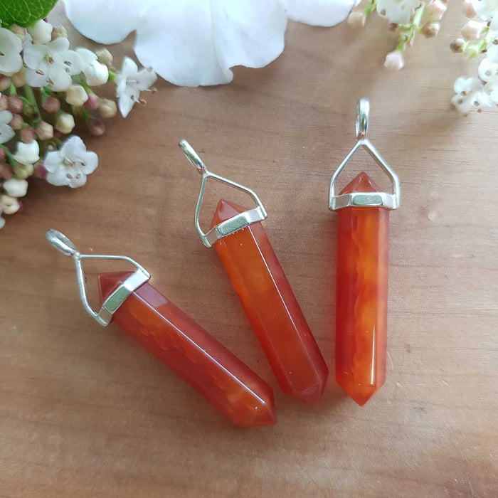 Carnelian Point Pendant (assorted. sterling silver)