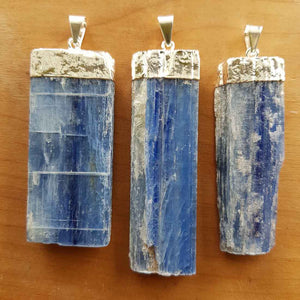 Blue Kyanite Pendant (silver plate)