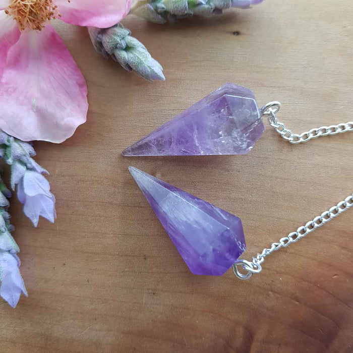 Amethyst Faceted Point Pendulum (assorted)