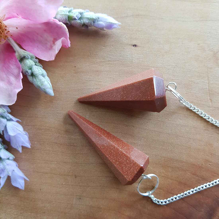 Sandstone Faceted Point Pendulum (assorted & man made)