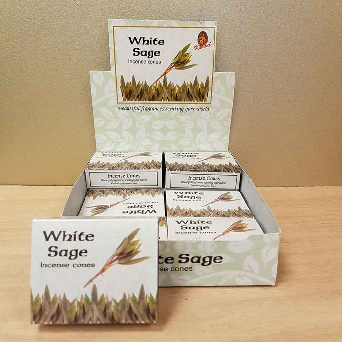 White Sage Incense Cones (Kamini 10 cones)