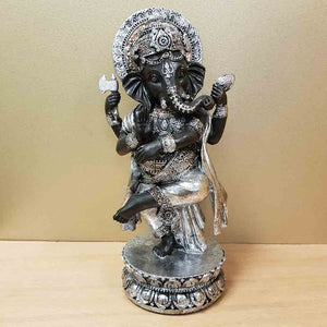 Black & Silver Ganesh (approx. 27.5x12.5x10.5 cm)