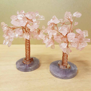 Rose Quartz Tree on Fluorite Base