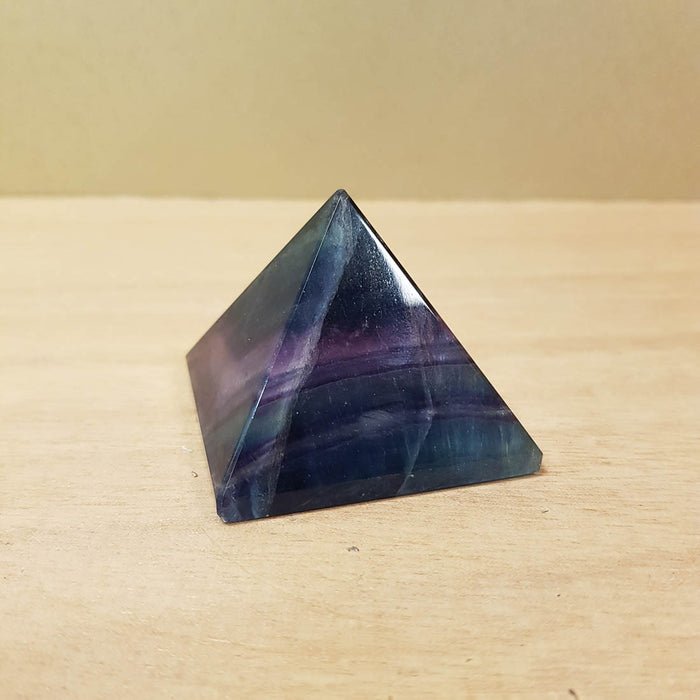 Rainbow Fluorite Pyramid. (approx 5x5x4.5cm)