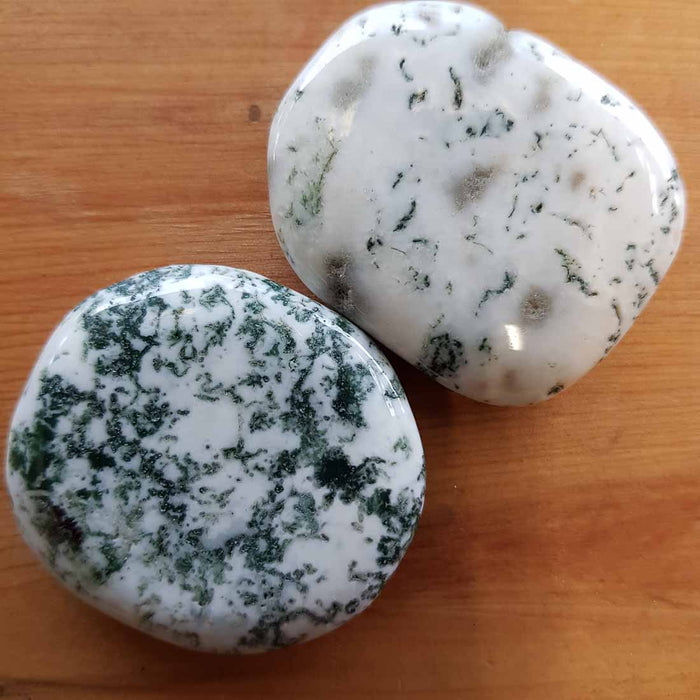 Green Tree Agate Flat Stone. (assorted approx. 3-4x4cm)