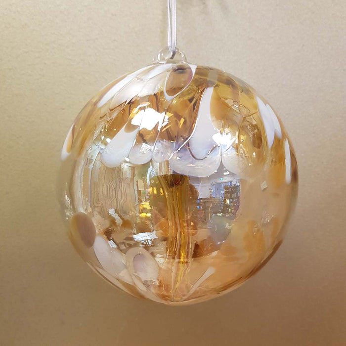Pastel Gold Hand Crafted Spirit Ball (glass. approx 15cm)