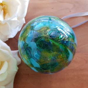 Green & Blue Hand Crafted Friendship Ball. (8cm)